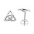 Sterling Silver Triquetra Celtic Trinity Knot Stud Earrings- 1/4 inch