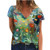 Floral Shirts Blouse for Women Graphic Tee Vintage Spring Summer Casual Tops Short Sleeve V-Neck T Shirts