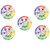 dailymall 5pcs Permanent Makeup Color Wheel Chart Colors Mix Tools Guide Palette