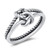 CloseoutWarehouse Oxidized 925 Sterling Silver Double Band Linked Knots Ring Size 5