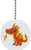 Orange Fire Breathing Dragon Solid Ceramic Fan Pull