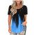 BIFUTON Women Print Splicing Lace Short Sleeve O-Neck T-Shirt Loose Casual Summer Tee Vacation Office Work Blouse Top Purple