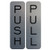 Basic Vertical Push Pull Door Sign -Brushed Silver- - Medium