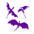 Overly Attached Decals 3 Dragons Flying Vinyl Decal for Car Truck Glass Window Laptop Electronics - 8inch Purple