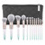 Aolongli Makeup Brushes set 12 Pcs Professional Makeup Brush Set Premium Synthetic Powder Foundation Blending Face Highlight Contour Concealer Eyeshadow Eyebrow Lip Make Up Brushes Kit-Gradient Green-