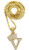CBC Crown Rhinestone Studded Crown Small Initial Alphabet Letter Pendant Necklace 24inch Box Chain Necklaces in Gold Tone or Silver Tone -Gold - V-