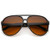 Retro Large Blue Blocking Lens Aviator Sunglasses 60mm -Black/Orange Gradient-