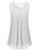 Flattering Summer Tops for Women-Cucuchy Maternity Tunics Sleeveless Crew Neck Tank Top Chiffon Double Layer Pleated Blouses for Office Wear Swing Shirts for Leggings Beach Clothes White X-Large