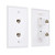 Cable Matters 2 Pack 2-Port Keystone Jack Wall Plate with Cat6 RJ45 Insert / Cat6 Ethernet Wall Plate in White