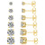 Women's CZ Stud Earrings Simulated Diamond 18K Gold Plated Royal Round Cubic Zirconia Ear Stud Set -6 Pairs- Women's CZ Stud Earrings Simulated Diamond 18K Gold Plated Royal Round Cubic Zirconia Ear Stud Set -6 Pairs-