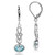 Silvershake 2.2ct. Oval Shape Blue Topaz 925 Sterling Silver Filigree Infinity Celtic Knot Leverback Dangle Earrings