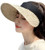 Womens UPF50 Foldable Summer Straw Visor Hats Wide Brim Sun Beach hat for Travel Beige