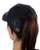 C.C Ponycap Messy High Bun Ponytail Adjustable Glitter Mesh Trucker Baseball Cap- Black