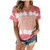 Shirts for Women Casual Summer AODONG Womens Short Sleeve Tops-Womens Loose T-Shirts Casual Printing Short Sleeves O-Neck Blouse Tops Wine Red