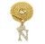 Fashion 21 Unisex Small Size Pave Crown Tilted Initial Alphabet Letter Pendant 3mm 24inch Cuban Chain Necklace in Gold- Silver Tone -N - Gold Tone-