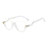 Bullabulling Fashion Cat-Eye Reading Glass For Women Half-Rim Eyeglass Frame Large lens -clear- 2.5-
