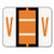 Smead 67092 A-Z Color-Coded Bar-Style End Tab Labels Letter V Dark Orange 500/Roll