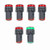 HONJIE AC/DC 12V LED Indicator Lights Flush Panel Mount Green&Red LED 7/8" 22mm-6Pcs