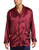 Intimo Men's Satin Pajama Sleep Top with Pockets- Maroon- Medium