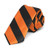 TieMart Striped Skinny Tie- 2inch Width -Orange and Black-