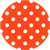 Amscan Dots Disposable Round Paper Plates Dishware -8Piece-- 9inch- Orange Peel/White