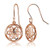 Rose Gold Flashed Sterling Silver High Polished Celtic Knot Round Dangle Earrings