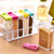 MJEMS Transparent Plastic Seasoning Box-Rack Spice Shaker Jars- Seasoning Shaker Box Condiment Set- Seasoning Storage Containers- 6 PCS with Colorful Lids