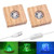 YAKAMOZ LED Lights Display Base 2PCS Square Wooden Lighted Base Stand for Laser Crystal Glass Resin Art