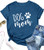 Dog Mom Shirts for Women Funny Dog Paw Print Graphic T Shirt Casual Letter Short Sleeve Mama Tee Tops -Blue- M-