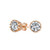 1Ct Crown Set Cubic Zirconia Round Solitaire AAA CZ Stud Earrings For Women 14K Rose Gold Plated 925 Sterling Silver 7MM