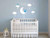 Nursery Wall Decals~Moon Clouds Stars Wall Decals Sweet Dreams My Little Owl Quotes Vinyl Wall Sticker Good Night Nursery Wall Decor for Kids Baby Room Decoration (Blue)