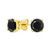 .75CT Black Round Stud Earrings Cubic Zirconia Solitaire AAA CZ For Men Women 14K Gold Plated 925 Sterling Silver 6MM