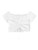 MakeMeChic Women's Off Shoulder Drawstring Ruched Front Short Sleeve Crop Tee Top White S