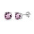 Sterling Silver Purple CZ 6mm Round-Cut Solitaire Stud Earrings