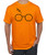 Wild Bobby Wizard Glasses Scar Black Pop Culture Men's Graphic T-Shirt- Orange- Medium