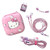 Dolopow Earbud Case Headphone Organizer Hard Shockproof Earphone Case Storage Bag for Earbuds Earphone Data Cable USB Charger Data Line Earphone DIY Wire Saver Protector - Hello Kitty