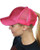C.C Ponycap Messy High Bun Ponytail Adjustable Glitter Mesh Trucker Baseball Cap- Hot Pink