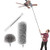 Microfiber Duste Cleaning Kit with 100 Inch Telescoping Extension Pole- Reusable Bendable Dusters- Washable Lightweight Dusters for Cleaning Cobwebs Ceilings Fans
