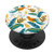 Teal orange flowers birds  and  leaves floral vintage pattern PopSockets Grip and Stand for Phones and Tablets
