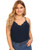 SheIn Women's Plus V Neck Sleeveless Lace Trim Spaghetti Strap Camisole Cami Tank Top Navy XX-Large Plus