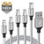 Micro USB Cable Android Charger Cord - Sagmoc 2019 Update Premium Nylon Braided Charging Cord?4+1 Pack? 10FT 2x6FT 3FT 2FT for Samsung, Nexus, LG, HTC, Nokia, Sony, Moto, HP, BlackBerry?Silver?