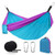 Lamberia Camping Hammock-Heavy Duty Double  and  Single Travel Hammocks-Outdoor Portable Backpacking Hammock with 2 Tree Straps-Lightweight Nylon Parachute Hammocks for Hiking-Backyard-Patio -Purple/Blue-