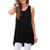 AWULIFFAN Women's Summer Sleeveless T-Shirt Short Sleeve Sleepwear Tunic Tops Blouse Shirts?Black-Medium?