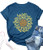 Sunflower Shirts for Women Flower Graphic Tees Shirts Inspirational Tees Casual Faith Shirt Tops -Blue- Small-