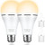 Rechargeable Emergency Light Bulb for Power Outage 2 Pack- Battery Backup- 3000K Warm White 1500mAh with Hook Switch- E26/27 Base 15W Equivalent 80W LED Light Bulbs- Widely Used in Home- Camp- Hiking