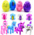 HenMerry 4 Pack Jumbo Unicorn Deformation Easter Eggs- Easter Eggs Filled With Animals Horse Unicorn .Surprise Egg For Boys Girls Easter Gifts Easter Basket Stuffers Fillers Unicorn Toys