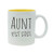 Aunt Established Est. 2021 11-Ounce Ceramic Sublimation Coffee Mug with Gift Box -Yellow-