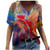 Womens Short Sleeve Casual Shirts Plus Size Graphic Printed Summer Tops V-Neck Loose Fit Tshirts Blouse