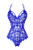 FOIKISS Women Sna-p Crotch Lingerie Deep V Lace Teddy Bodysuit One Piece Babydoll Royal Blue