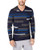 Alfani Mens Sweater Textured Stripe Knit Pullover V-Neck Blue 2XL
